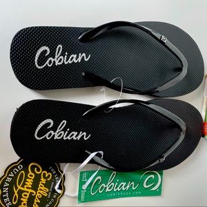 NWT Womens Cobian Nias Bounce black flip flops sz9